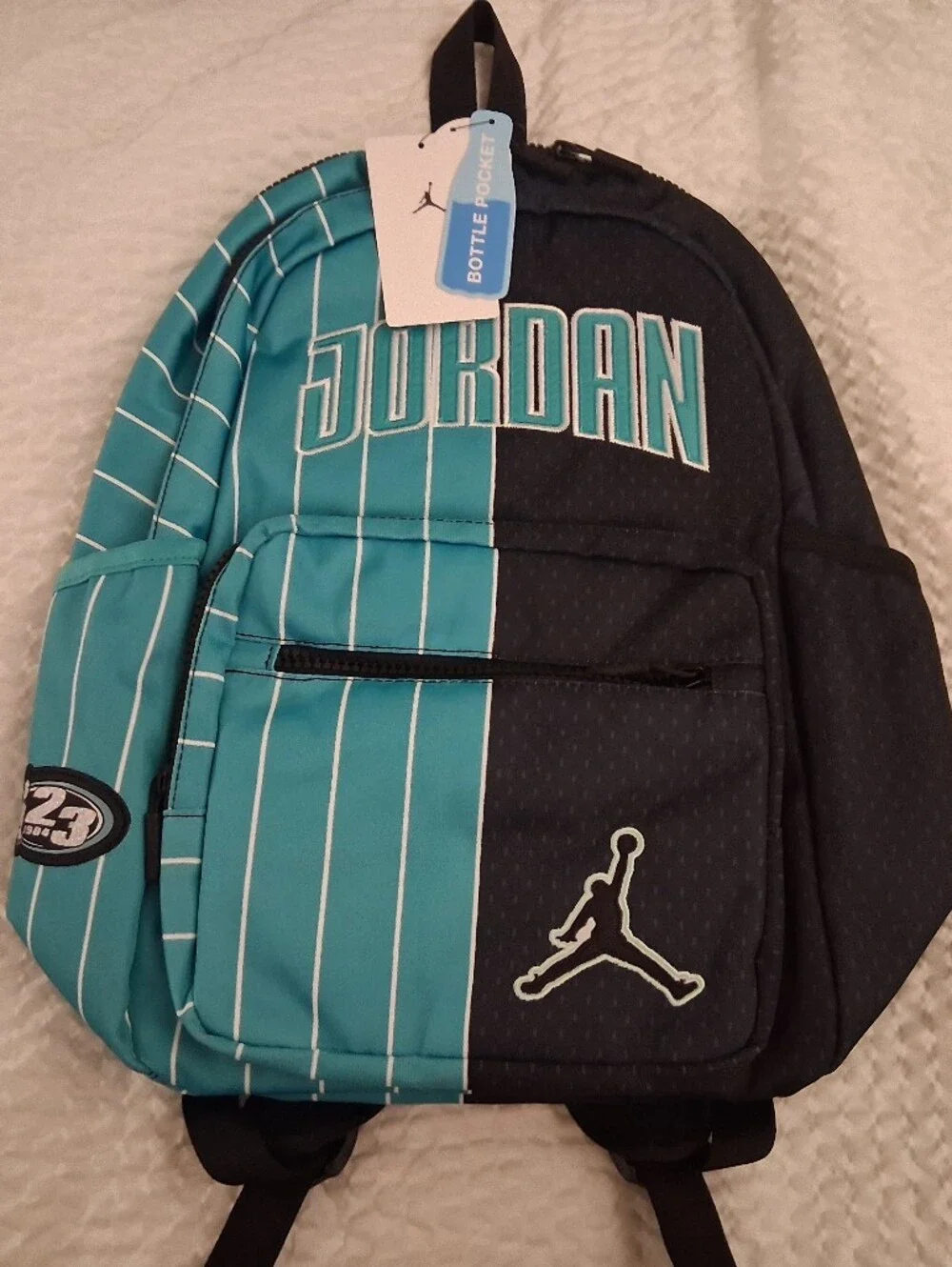 Jordan Teal & Black Split-Panel Backpack with Jumpman Logo